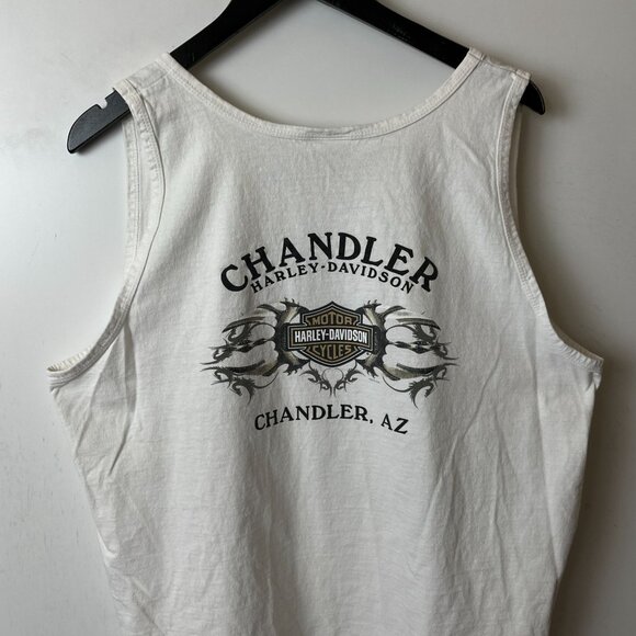 Vintage Y2K Harley Davidson Chandler AZ Tank Top Extra Large XL Adult White - Picture 6 of 16